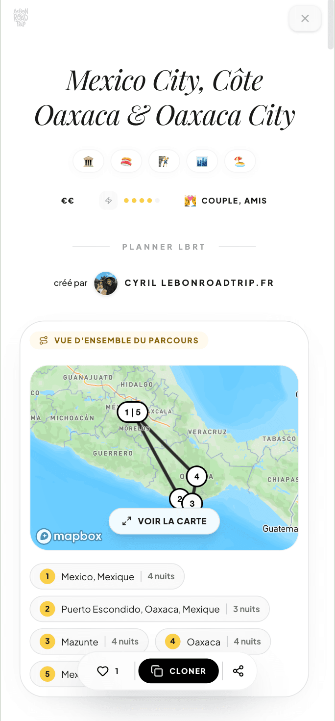 Un autre carnet de voyage consulté sur mobile